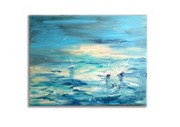 Obraz akrylowy ręcznie malowany morze 30x40