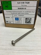 Wkręty Ciesielskie Do Drewna Stożkowe 5x80 100szt + Gratis Bit Torx TX25