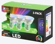 Komplet trzech wielokolorowych smart żarówek LED RGB GU10 WiFi Tuya