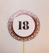 Topper różowy na tort 18 urodziny różowe złoto rosegold błyszczący