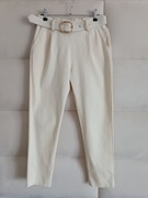 Spodnie Made in Italy S M z paskiem kremowe zara la milla 