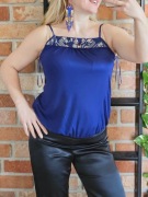 River Island koszulka top bluzka zdobiona haft  cekiny r. 36