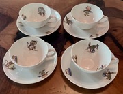 Wallendorf - porcelanowe filiżanki z motywem bajkowym - vintage