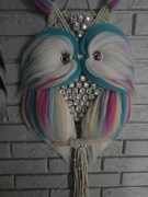 Sowa z makramy. Szerokość 40cm,  długość 80cm.  