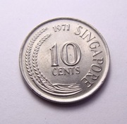 Singapur 10 cents 1971 Konik Morski PIĘKNA!
