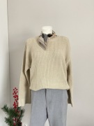 Beżowy sweter nakd S oversize luźny zimowy szersze rękawy damski