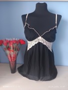 Elegancka koszulka nocna VENUS r. S/M | Koronka i Cyrkonie | OKAZJA