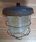 Lampa stara żeliwna duża fabryczna loft vintage