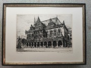 Paul Geissler - Ratusz w Bremen - akwaforta oryginalna