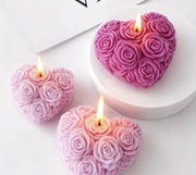 SERCE RÓŻANE Walentynki forma silikonowa 7*6.5*3.7 do Odlewów Świec Mydła 