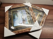 2 x Obraz pejzaż złocona rama ramka retro + gratis