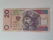 Banknot obiegowy 20zł seria YF 1994 - UNC