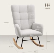 Fotel huśtawkowy, miękki pokrowiec, grube poduszki