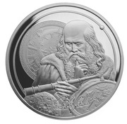 Srebrna moneta Galileo Galileusz 1oz 1 uncja Icons Of Inspiration 999 Ag 