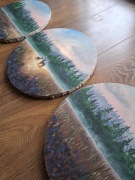 Tryptyk las natura pejzaż obraz akrylowy 90x30cm dekoracja