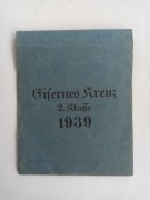 Koperta nadaniowa Krzyża Żelaznego 1939 2 klasy sygn. III Rzesza oryginał