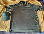 !BCM! KOSZULKA TAKTYCZNA TERMOAKTYWNA, CZAPKA (OLIVE, VELCRO, RIP STOP)