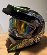 Kask pełny fullface rozmiar M Enduro Hulajnoga Rower Cross Gogle 