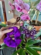 Fioletowa gumka do włosów z jedwabiu