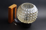 Kinkiet - kula szklana - na metalu i drewnie - lata 70 - VEB THURINGIA