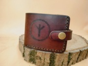 Portfel skórzany z runą Algiz