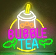 NEON BUBBLE TEA SZYLD reklama herbata kawiarnia 