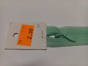 Zamek spiralny spirala kryty 18cm jasny pastelowy zielony