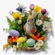 Wielkanoc stroik na stół zajączek 26 cm prezent 