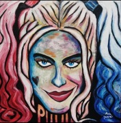 Harley Quinn obraz ręcznie malowany akryl 40x40