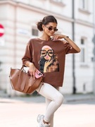 T-shirt damski Basic oversize PRINT NADRUK  Polska marka 