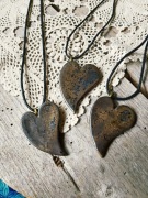 Ceramiczny wisior, naszyjnik serce, rękodzieło 