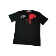 T-shirt Hugo, nowy, czarny, gumowe logo