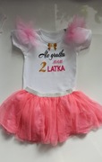 Komplet body ze spódniczką Ale gratka mam dwa latka rozmiar 86/92