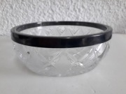 FH Hefra kryształowa salaterka posrebrzana obręcz Unikat 