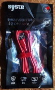 KABELEK SYSTE Micro USB 2m w oplocie CZERWONY