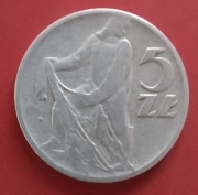 Moneta 5 złotych 1958 r. rybak