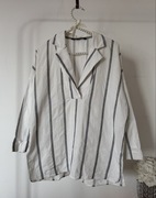 Bluzka Zara dekolt serek kołnierzyk XS biała