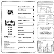 JCB 8013 8015 8017 8017 Service Manual Instrukcja serwisowa naprawcza