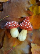 Muchomory amigurumi robione na szydełku z merino