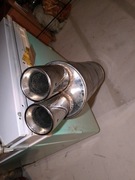 Tłumik przelotowy nierdzewka 2x76mm 3 cale wejście 2x57mm