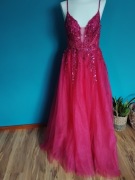 Sukienka maxi fuksja balowa Królowa shoppingu 