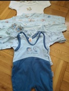 Paczka ciuszków dla chłopczyka 62 śpioszki body kaftaniki