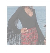 Czarna bluzka z frędzlami rozm. 3XL