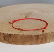 Bransoletka szczęścia czerwona ochrona talizman złote kuleczki 