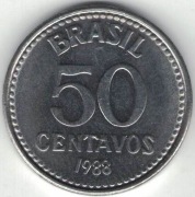 Brazylia 50 centavos 1988 - 21 mm