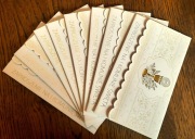 ZAPROSZENIA KOMUNIJNE Pierwsza Komunia Święta złote dekor ładne - 11 SZTUK