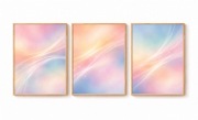 Plakaty Zestaw 3 szt. Pastelowe Gradienty Kolorowe WYDRUK Obrazy 30x40