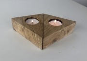 Dębowy świecznik tealight