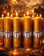 Świece 100% wosk pszczeli z Krzyżem Pasyjnym 