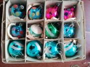 Bombki choinkowe 12 szt szklane PRL